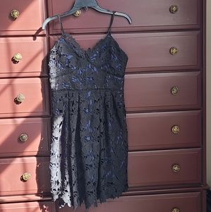 Romeo & Juliet Couture Midnight blue Black Lace Valentines Party Dress